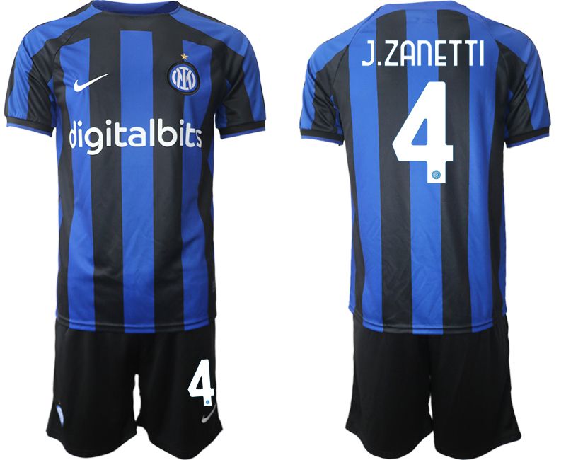 Men 2022-2023 Club Inter Milan home blue 4 Soccer Jersey